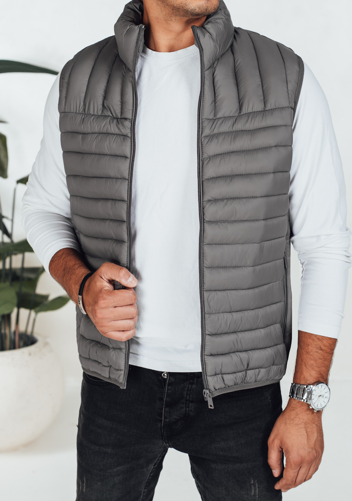 Tmavosivá pánska prešívaná vesta TX5081 Veľkosť: XL