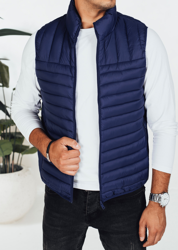 Tmavomodrá pánska prešívaná vesta TX5082 Veľkosť: 2XL
