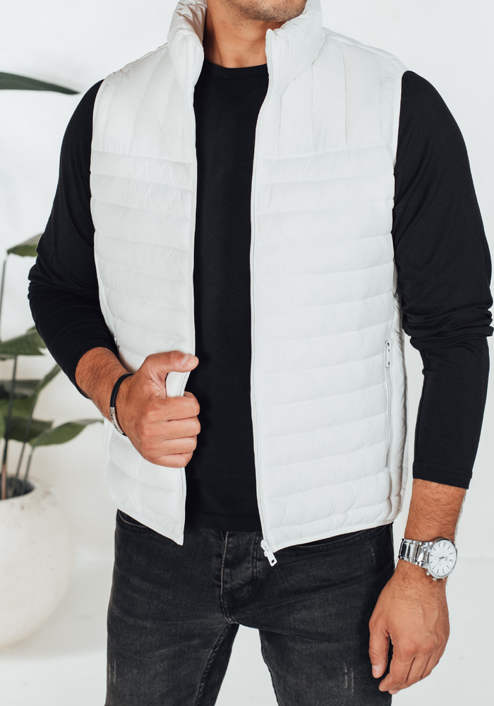 Biela pánska prešívaná vesta TX5083 Veľkosť: 2XL