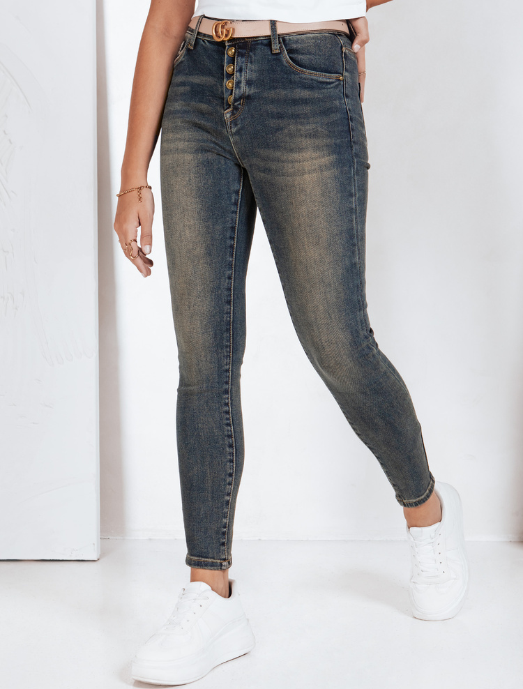 Dámske skinny rifle s ozdobným zapínaním UY2825 Veľkosť: XS