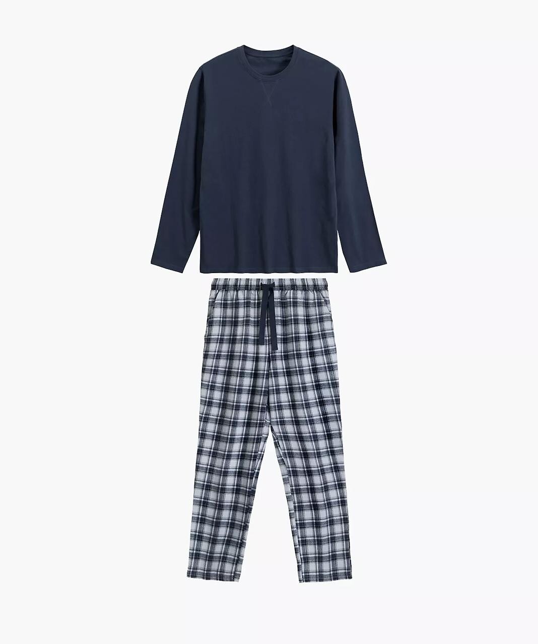 Atlantic Pánske dlhé pyžamo s flanelovými nohavicami NMP-393 dł/r S-2XL meska Veľkosť: L, Barva: modro-sivá