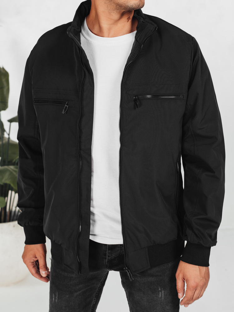 Čierna pánska bombera so zipsami TX5033 Veľkosť: 2XL