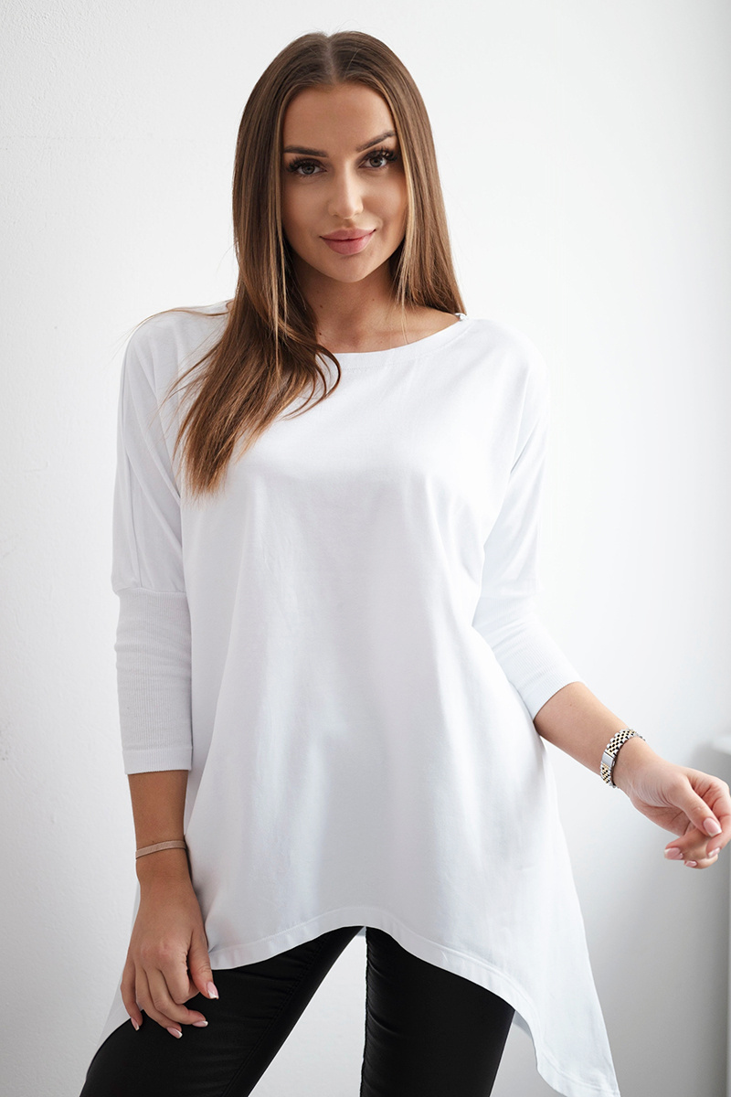 Biela asymetrická oversize blúzka Veľkosť: ONE SIZE