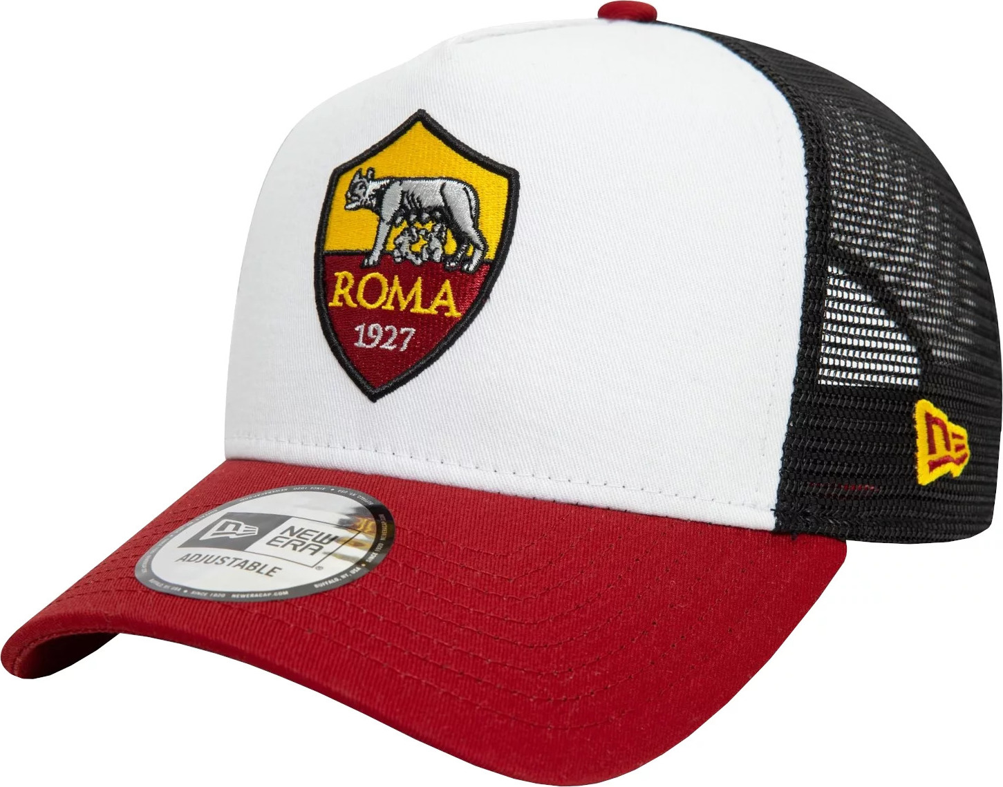 Bielo-čierno-červená pánska šiltovka New Era E-Frame AS Roma Core Trucker Cap 60572400 Veľkosť: ONE SIZE