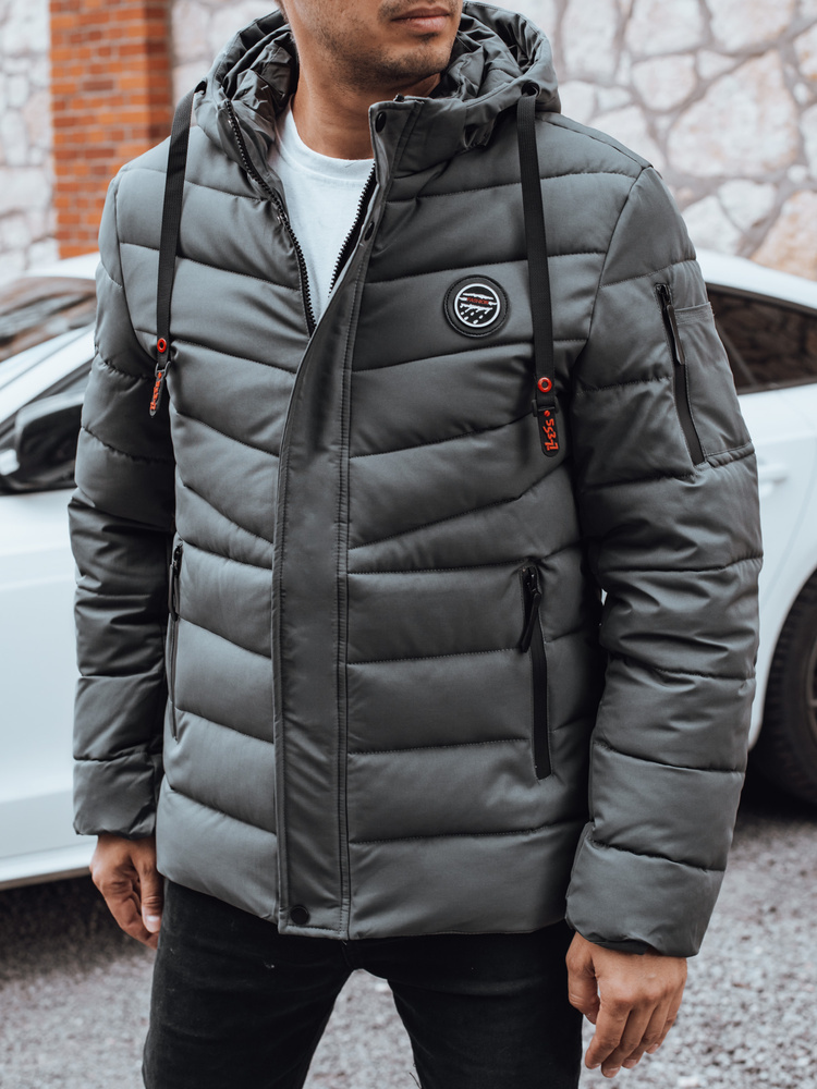 Sivá pánska zimná prešívaná bunda TX5057 Veľkosť: S