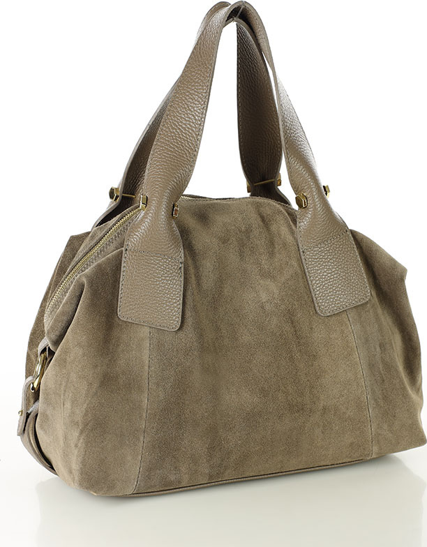 MARCO MAZZINI Béžová taupe kožená kabelka (s288b) Veľkosť: ONE SIZE