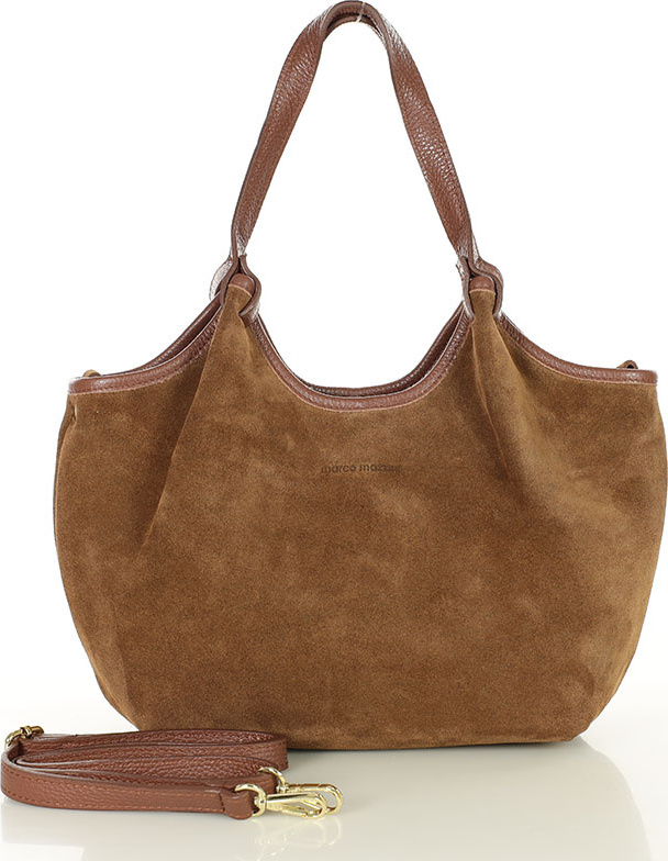 MARCO MAZZINI Hnedá semišová hobo kabelka (s291a) Veľkosť: ONE SIZE