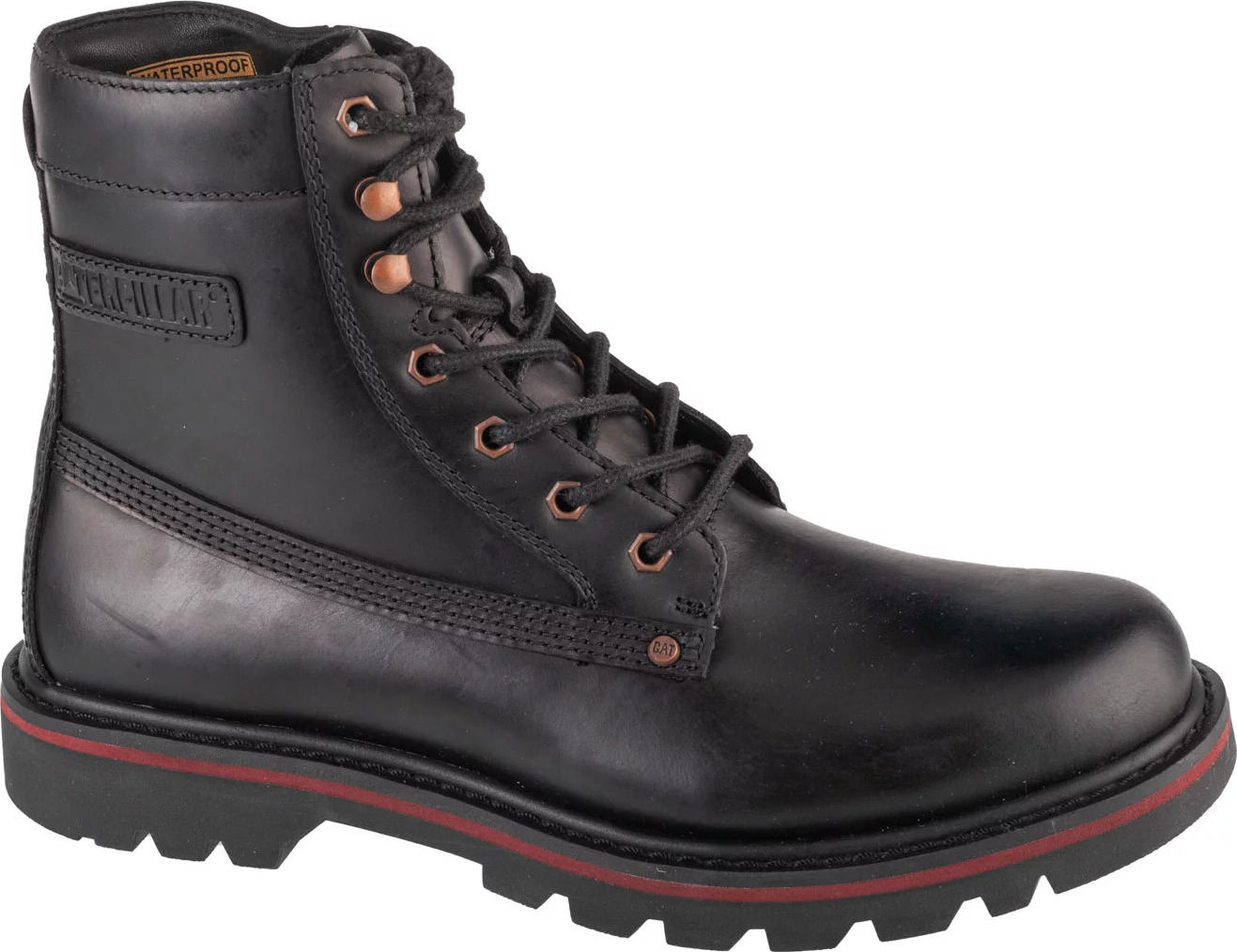 Čierne pánske kožené členkové topánky Caterpillar Colorado Grader WP P111551 Veľkosť: 44