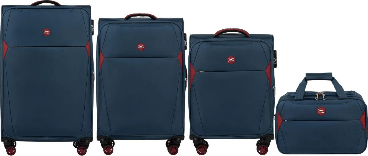 Tmavomodrá sada cestovných kufrov a príručnej batožiny DPR01 Veľkosť: Sada kufrov