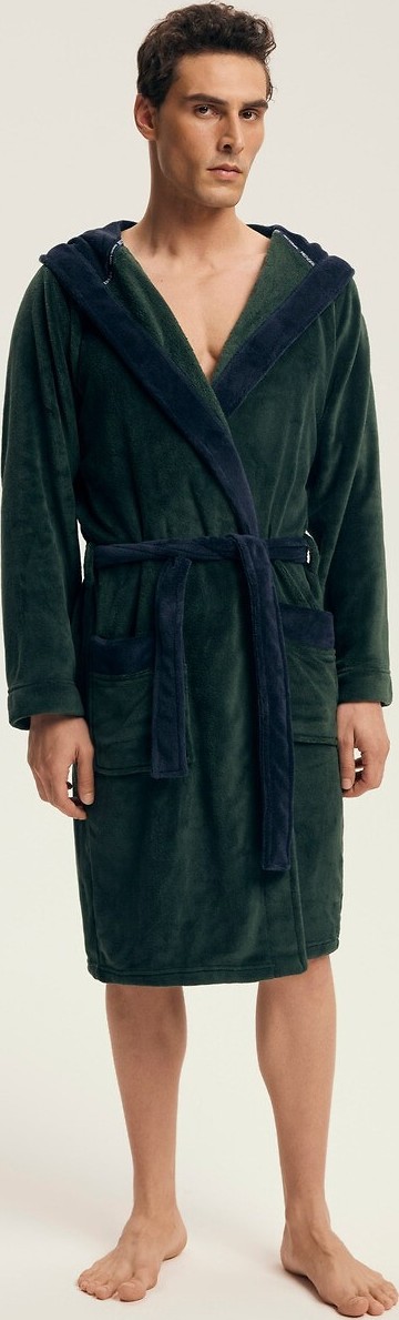 Henderson Pánsky župan s kapucňou Natch 43377 Natch M-3XL Veľkosť: 3XL, Barva: tmavozelená