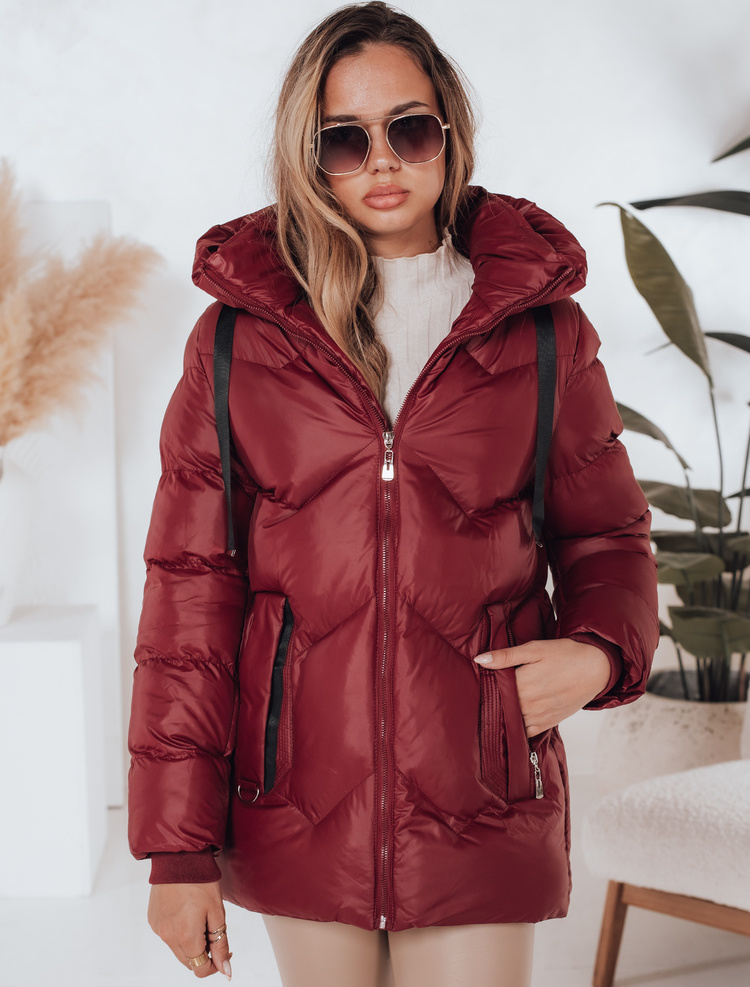 Vínová dámska zimná prešívaná bunda SALVONA TY5005 Veľkosť: M