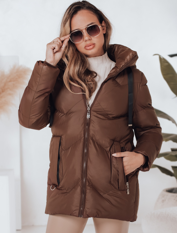 Hnedá dámska zimná prešívaná bunda SALVONA TY4998 Veľkosť: S