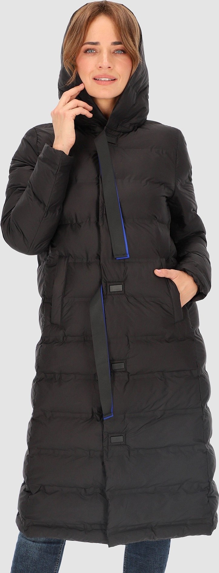 Čierna dámska zateplená bunda s kapucňou BLH 231010 F - Black Veľkosť: 2XL