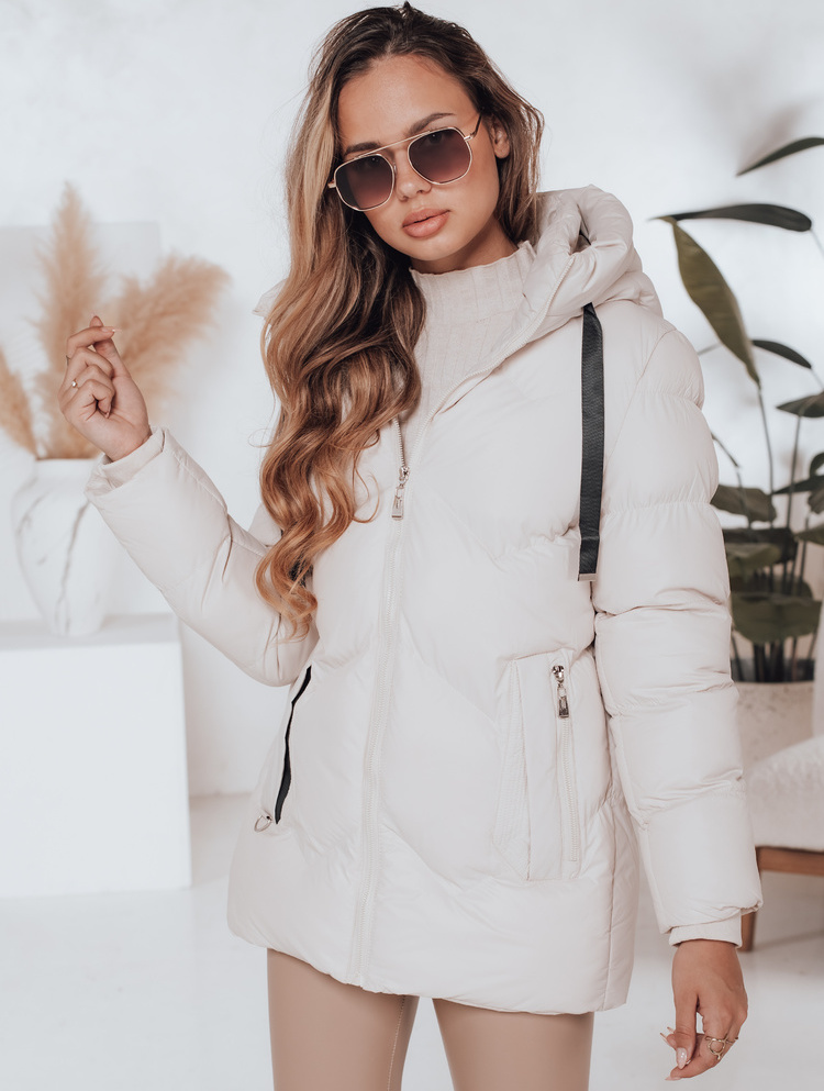 Smotanová dámska zimná prešívaná bunda SALVONA TY5004 Veľkosť: S