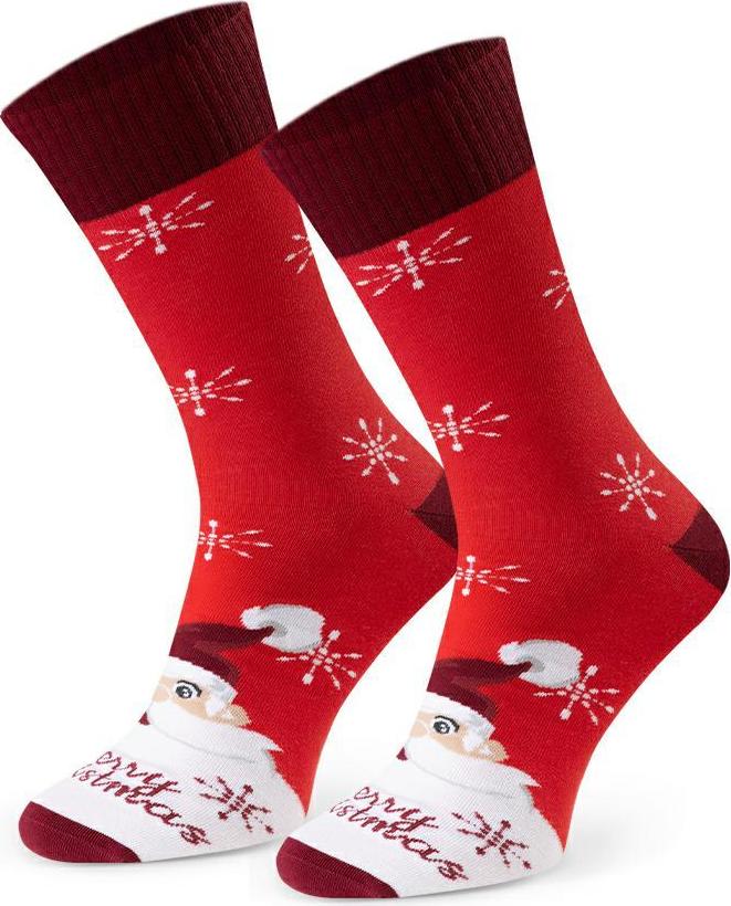 Červené pánske vianočné ponožky Art.136 KL161, RED Veľkosť: 41/43