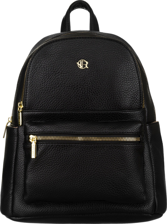 Rovicky Čierny dámsky elegantný batoh s vreckami R-KP-21-A19 Veľkosť: ONE SIZE