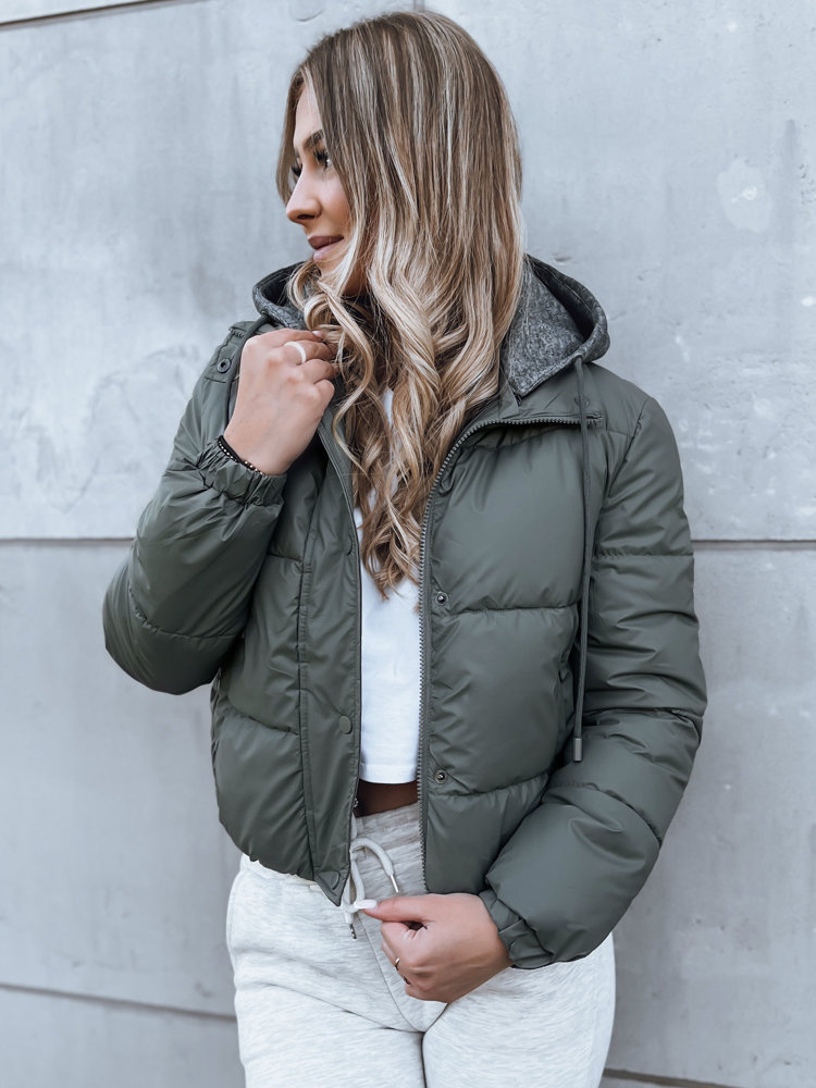 Tmavosivá prešívaná crop bunda KHALEESI TY3875 Veľkosť: S