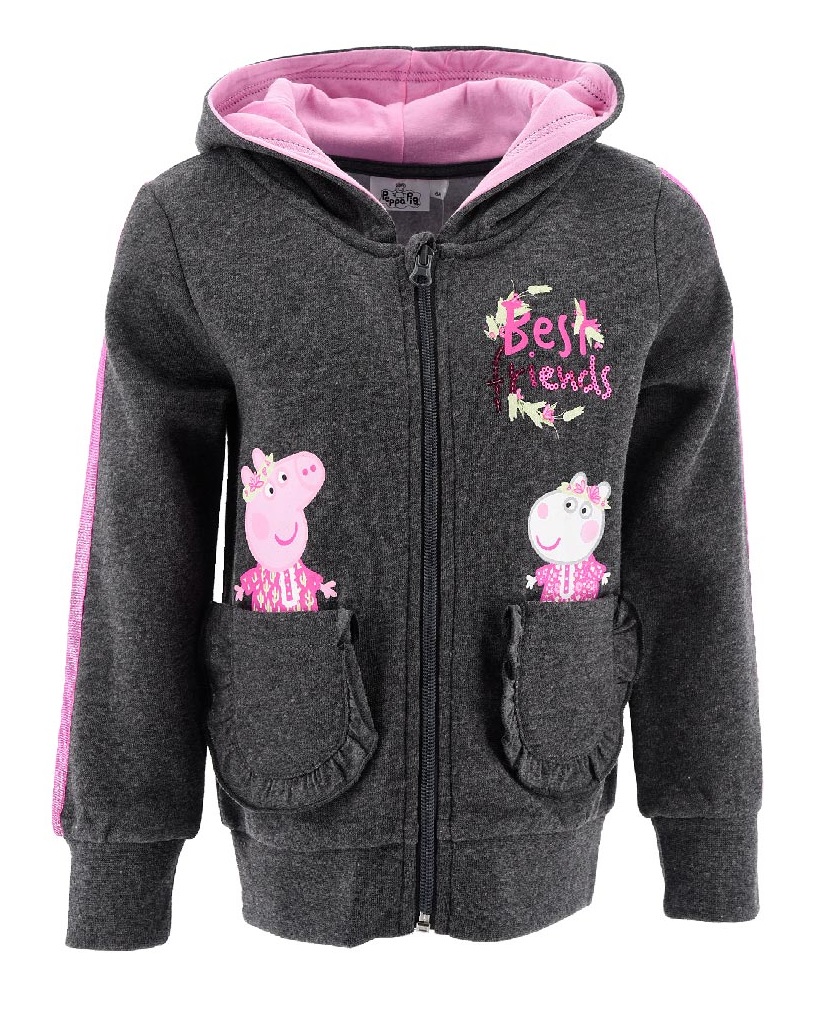 Sivá mikina s kapucňou Peppa Pig Veľkosť: 98