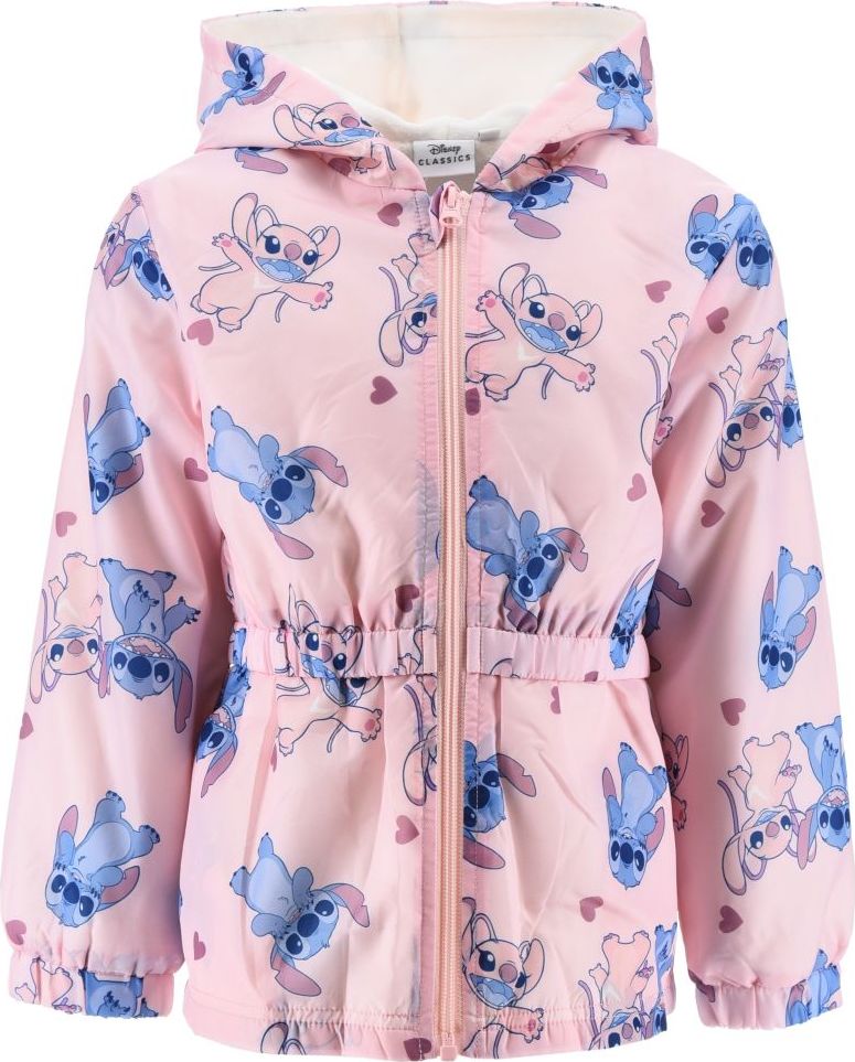Svetloružová prechodná dievčenská bunda Stitch Veľkosť: 104