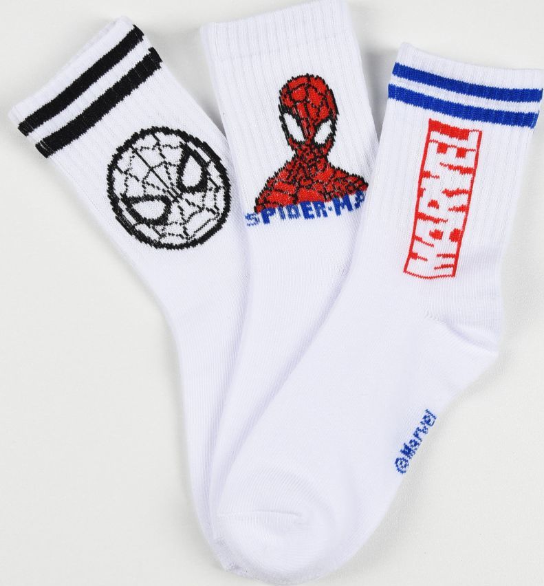 Sada 3 párov bielych ponožiek Marvel Spider-Man Veľkosť: 23/26