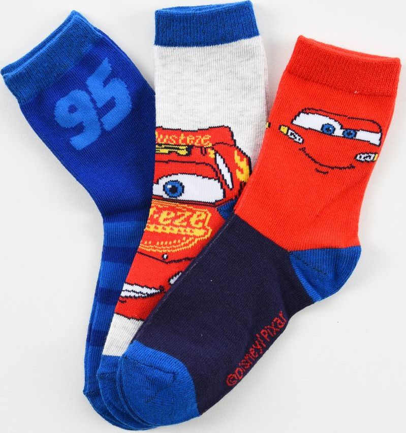 Sada 3 párov detských ponožiek Disney Cars Veľkosť: 23/26