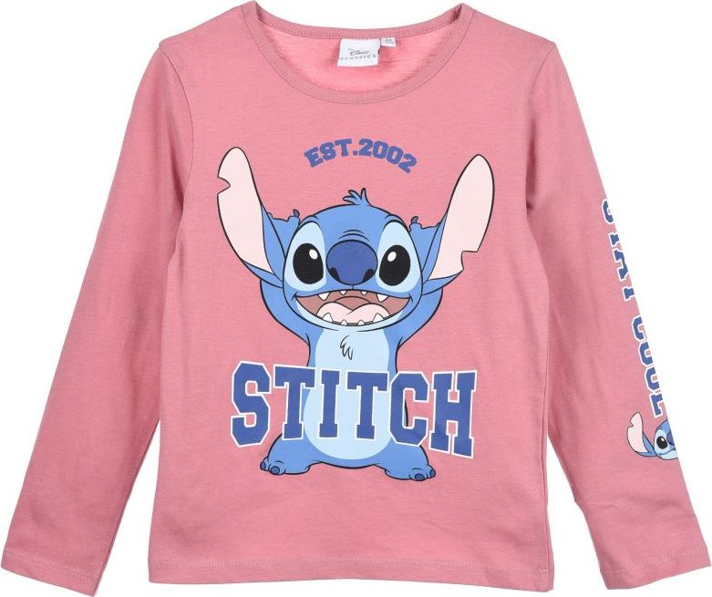 Ružové detské tričko s dlhým rukávom Disney Stitch Veľkosť: 98