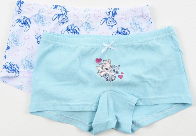 Sada dvoch dievčenských nohavičiek Stitch - svetlomodrá/biela Veľkosť: 102