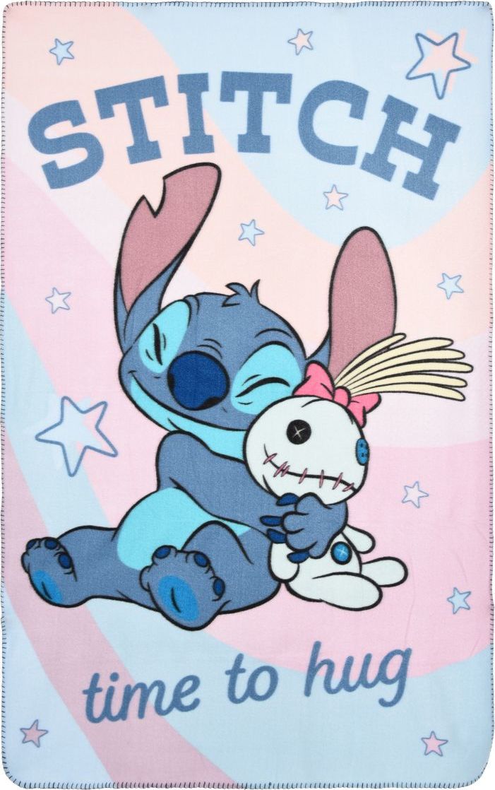 Modro-ružová mäkká a útulná deka Stitch Veľkosť: ONE SIZE