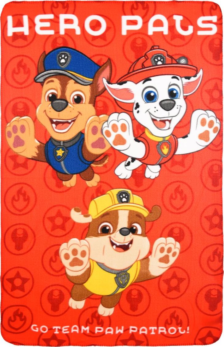 Červená detská deka s motívom Paw Patrol Veľkosť: ONE SIZE