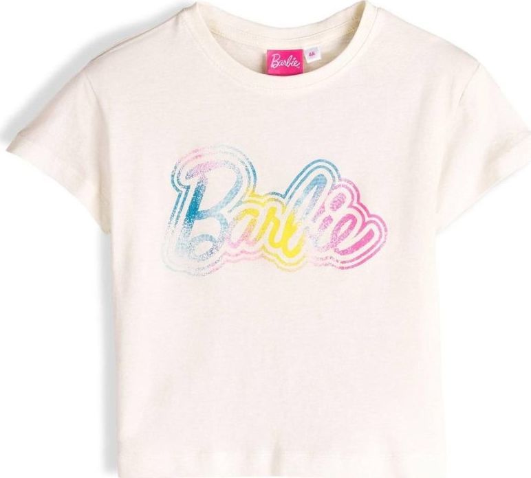 Biele detské bavlnené tričko Barbie Veľkosť: 104