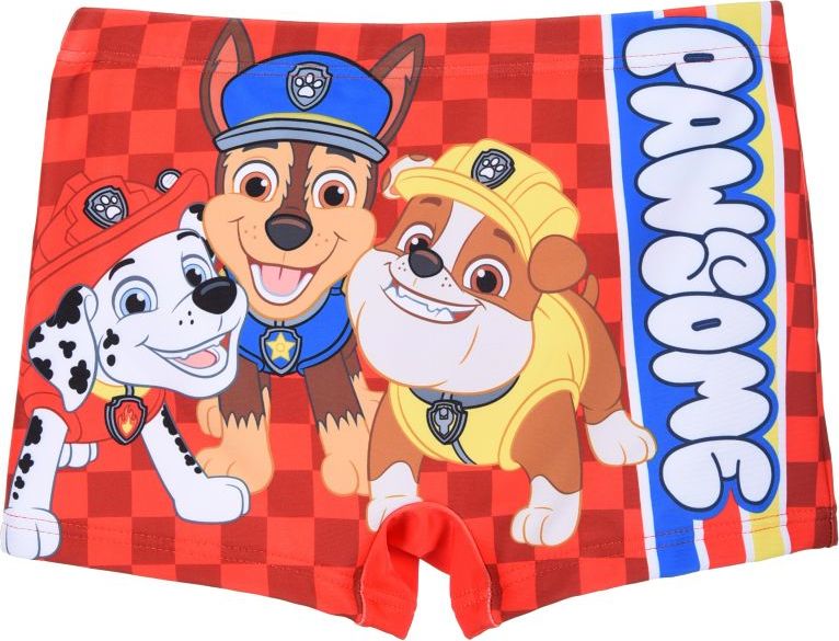 Červené chlapčenské plavecké boxerky Paw Patrol Veľkosť: 98