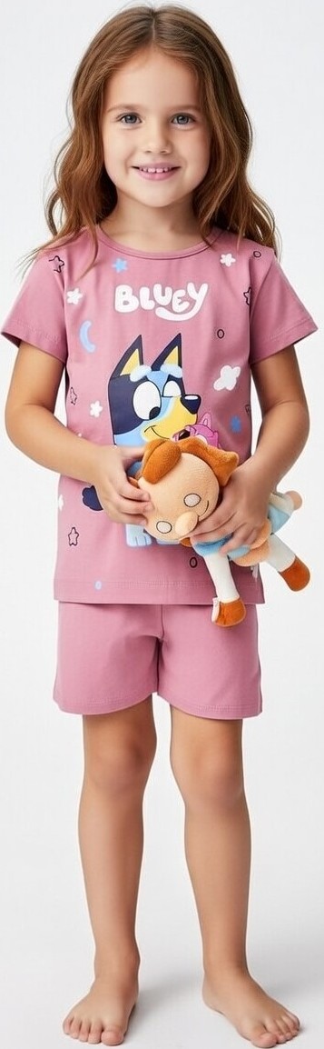 Ružové detské krátke pyžamo Bluey Veľkosť: 98