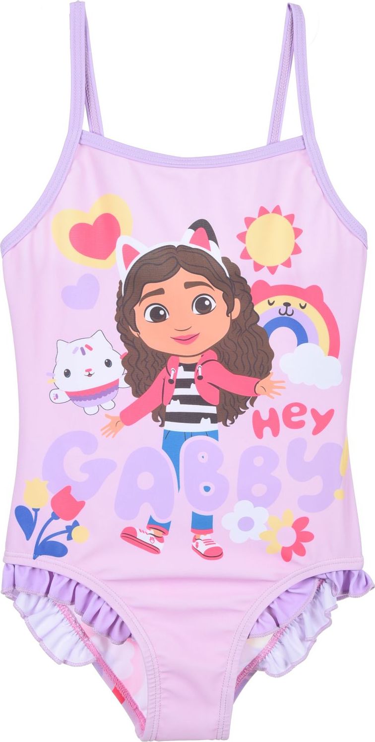 Svetlofialové dievčenské jednodielne plavky Gabby's Dollhouse Veľkosť: 98