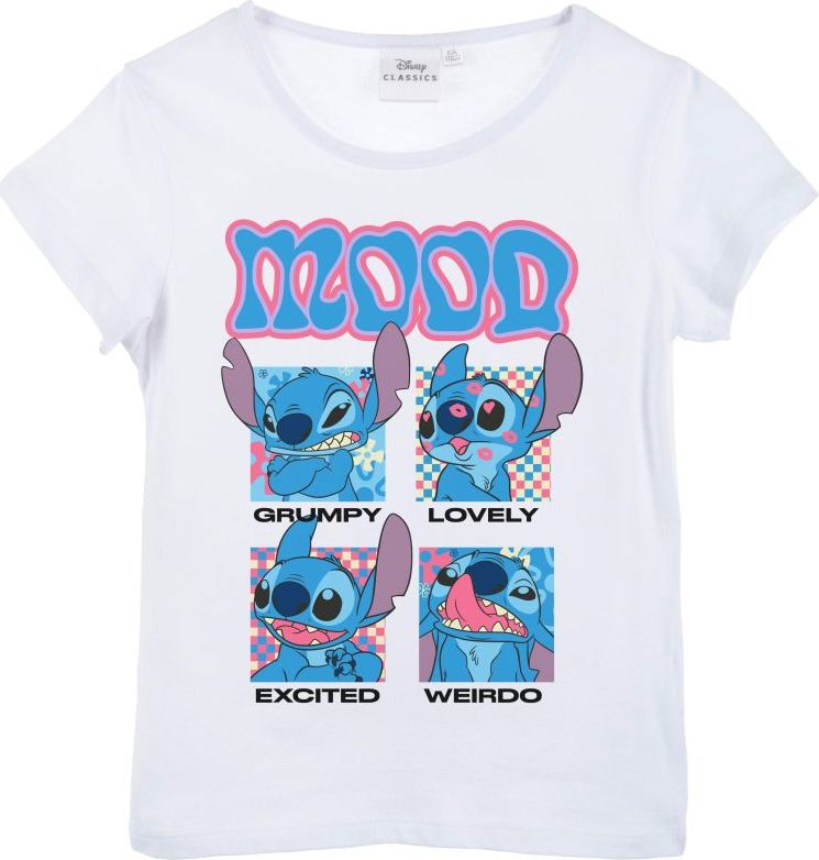 Biele detské tričko s krátkym rukávom Lilo and Stitch Veľkosť: 104