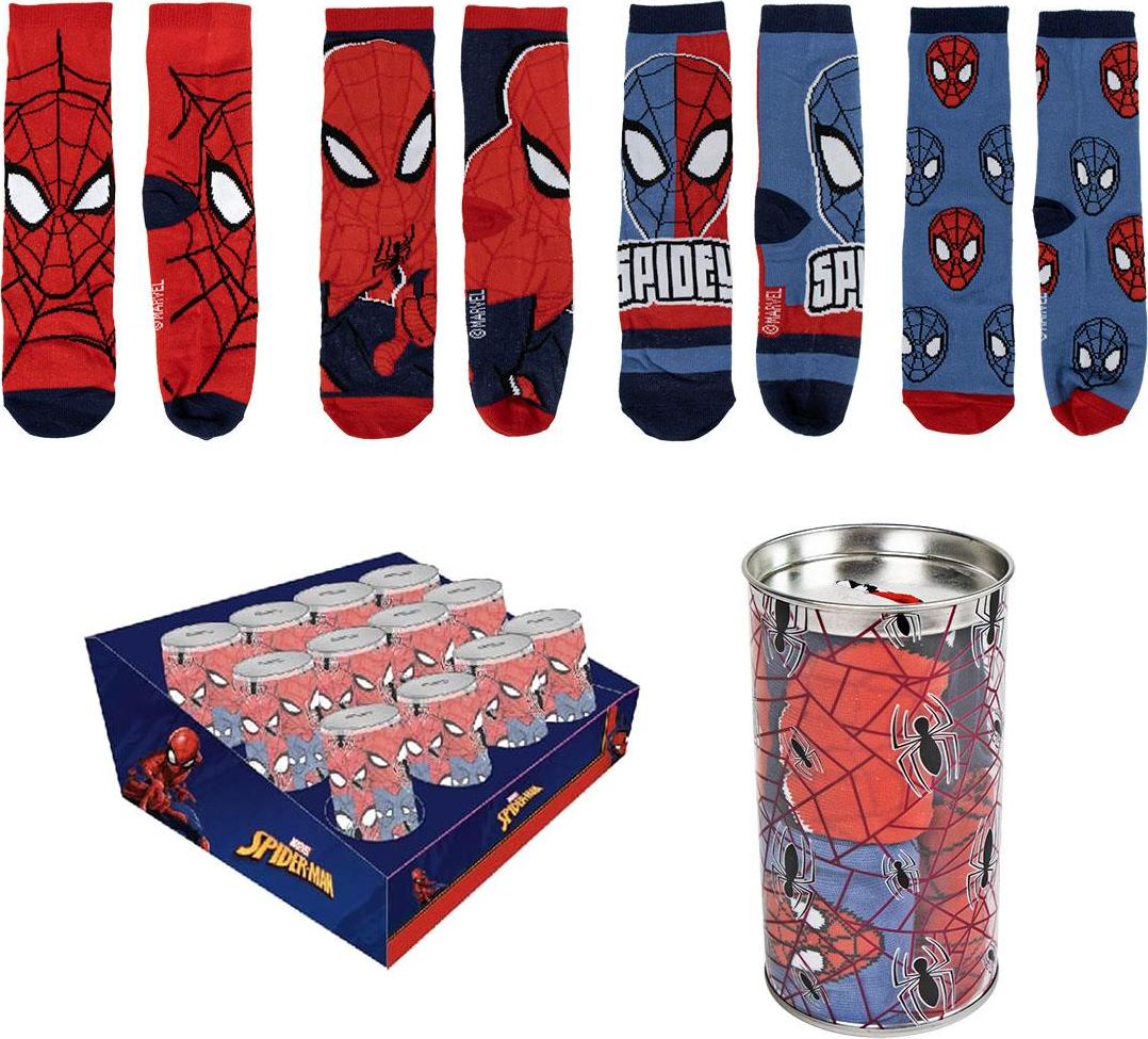 Set detských ponožiek v pokladničke Marvel: Spider-Man Veľkosť: 23/26