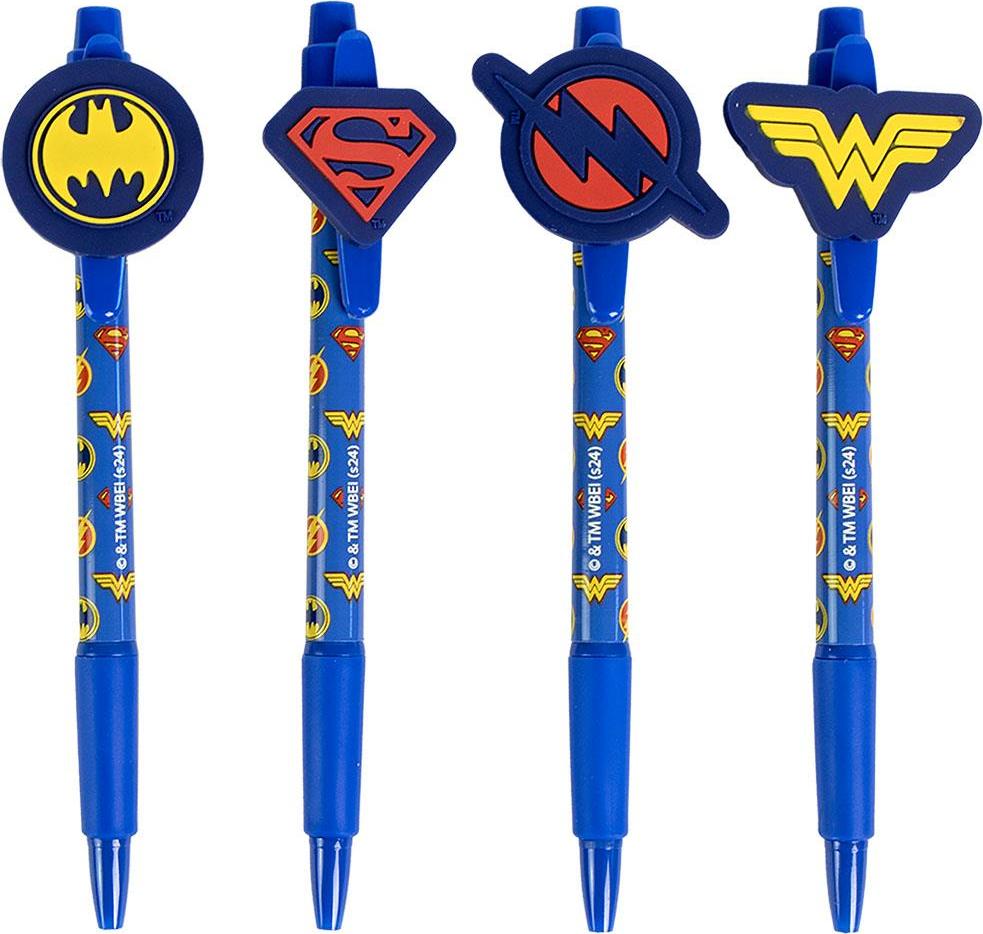 Súprava 4 písacích pier DC Super Heroes Justice League Veľkosť: ONE SIZE