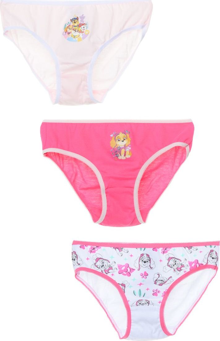 Sada 3 dievčenských nohavičiek Paw Patrol - biela/ružová Veľkosť: 114