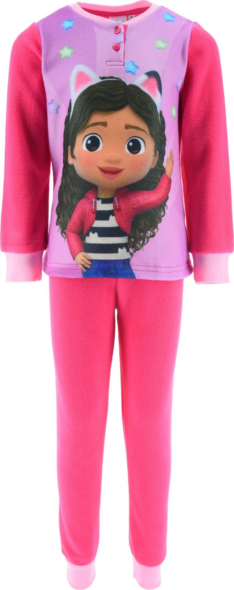 Tmavoružové dievčenské bavlnené pyžamo Gabby's Dollhouse Veľkosť: 104