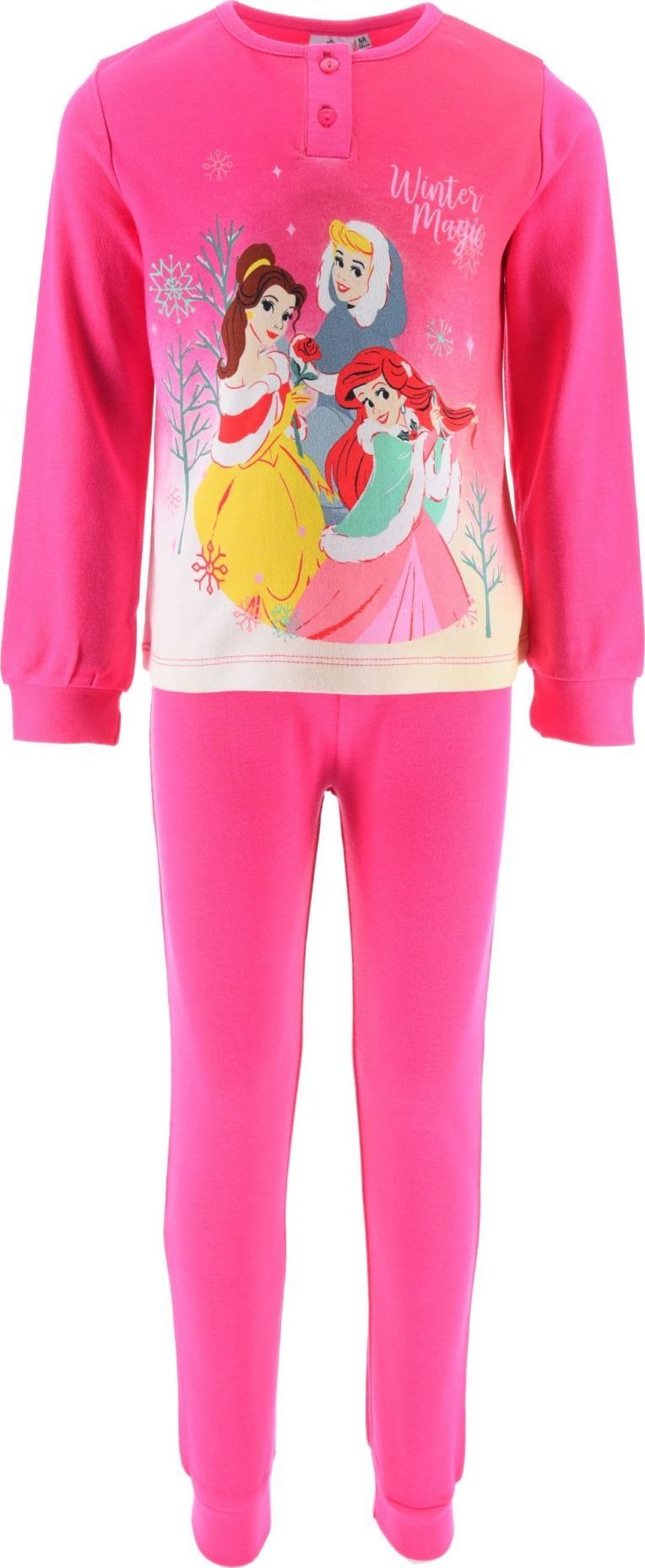 Ružové dievčenské bavlnené pyžamo Disney Princess Veľkosť: 128