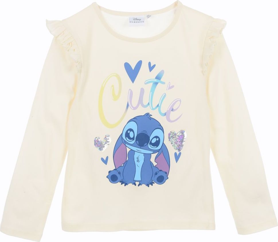 Biele dievčenské tričko s volánikom Lilo and Stitch Veľkosť: 98