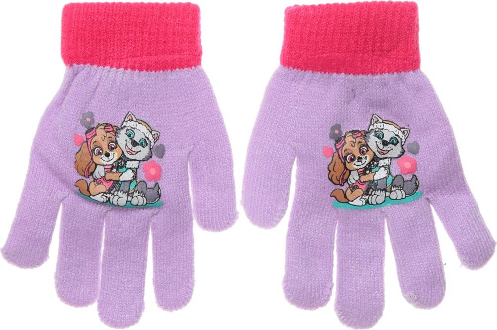 Fialové dievčenské rukavice Paw Patrol - Skye a Everest Veľkosť: ONE SIZE