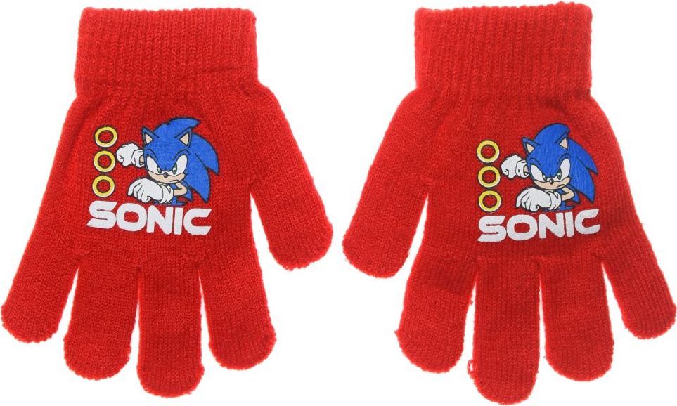 Červené chlapčenské rukavice Sonic the Hedgehog Veľkosť: ONE SIZE