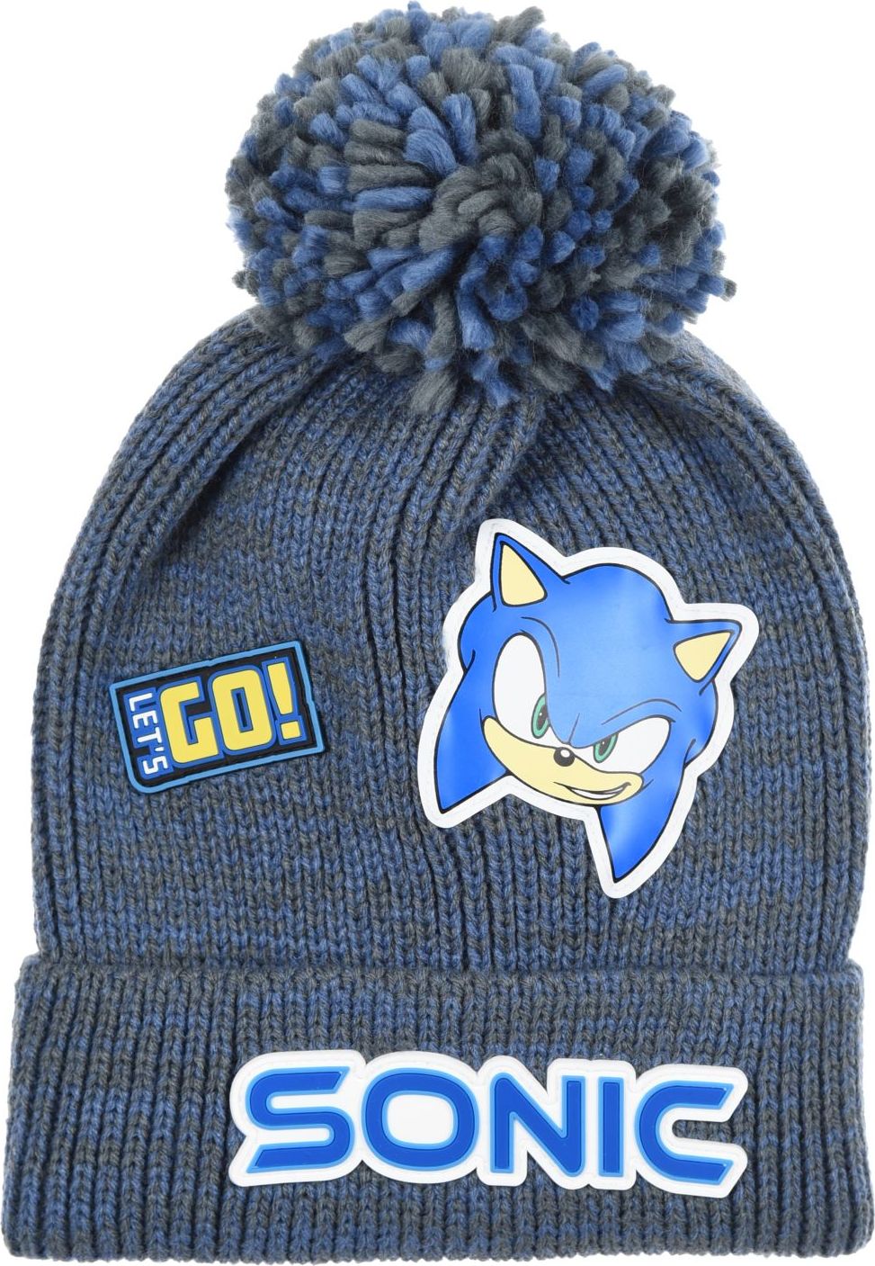 Modro-sivá chlapčenská čiapka s brmbolcom Sonic the Hedgehog Veľkosť: 52