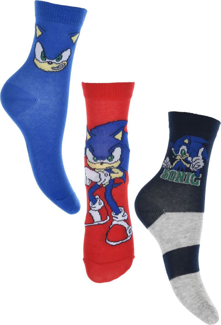 Sada troch párov chlapčenských ponožiek Sonic the Hedgehog Veľkosť: 23/26