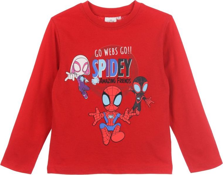 Červené chlapčenské tričko s dlhým rukávom Spidey a jeho úžasní priatelia Veľkosť: 92