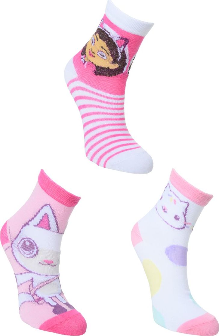 Sada 3 párov dievčenských ponožiek Gabby's Dollhouse Veľkosť: 31/34