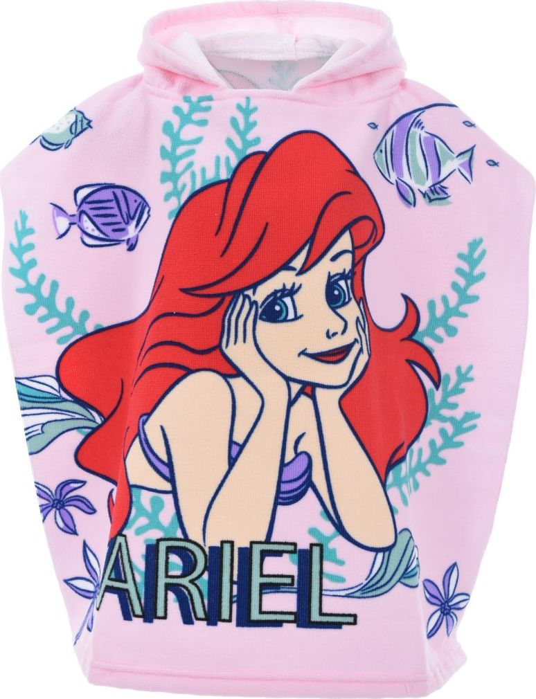 Svetloružové dievčenské plážové pončo The Little Mermaid Veľkosť: ONE SIZE