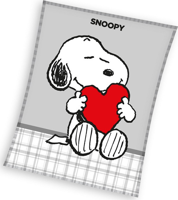 Sivá fleecová detská deka Snoopy Veľkosť: ONE SIZE