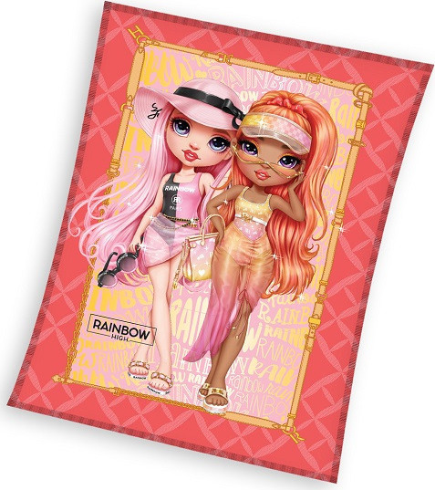 Dievčenská hrejivá fleecová deka Rainbow High - červeno-ružová Veľkosť: ONE SIZE
