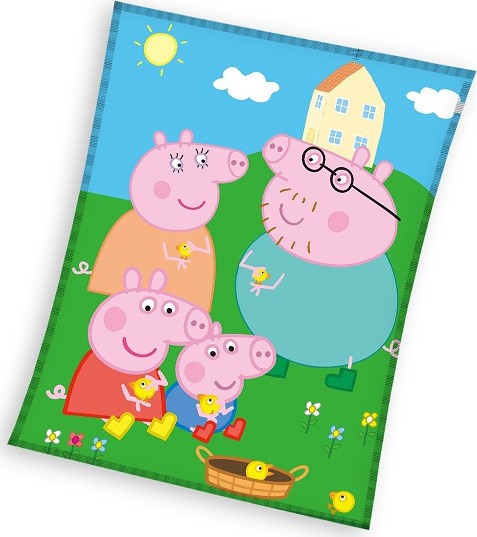 Detská farebná fleecová deka Peppa Pig Veľkosť: ONE SIZE